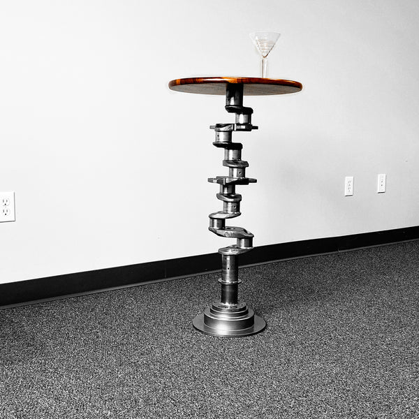 Continental IO-470 Airplane Engine Crankshaft Martini Side Table
