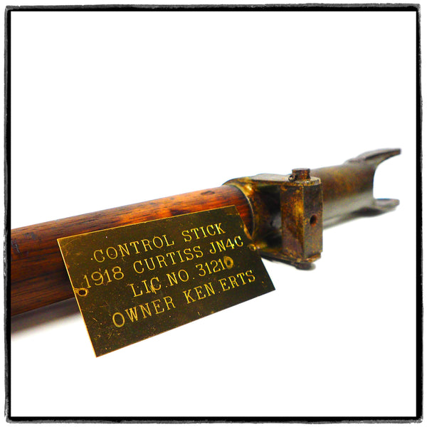 Curtiss Jenny Canuck Original 1918 WWI Wooden Airplane Control Stick