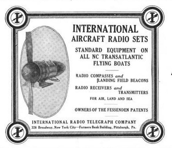 1918 Curtiss NC-4 Flying Boat Transatlantic Flight International Radio Telegraph Co X Lang Airplane Propeller