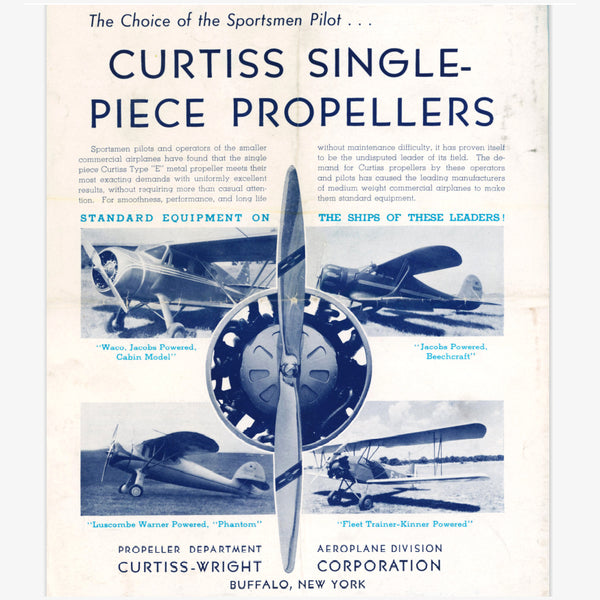 1930s 94" Curtiss Reed Type E 55501 Fix-Pitch Waco Metal Airplane Propeller