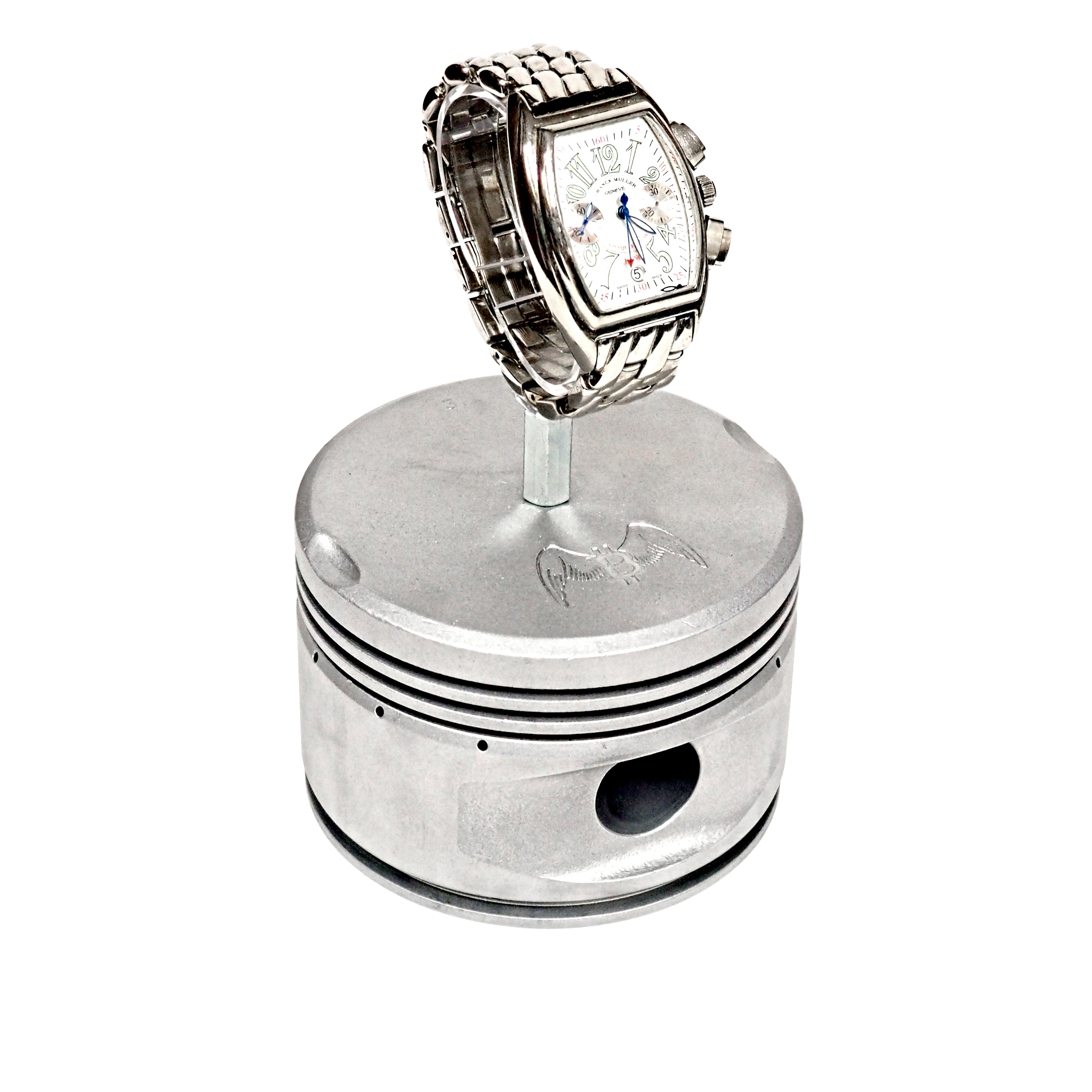 Flying Bitcoin Raw Airplane Engine Piston Raw Watch Display Stand