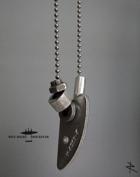 Tiger Shark Mile High Rockstar Industrial Dog Chain Aviator Necklace