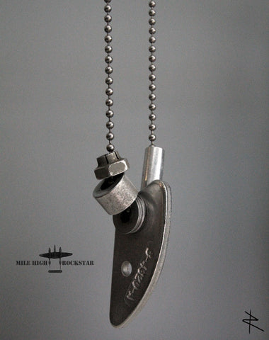 Tiger Shark Mile High Rockstar Industrial Dog Chain Aviator Necklace