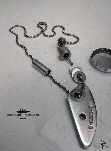 Tiger Shark Mile High Rockstar Industrial Dog Chain Aviator Necklace