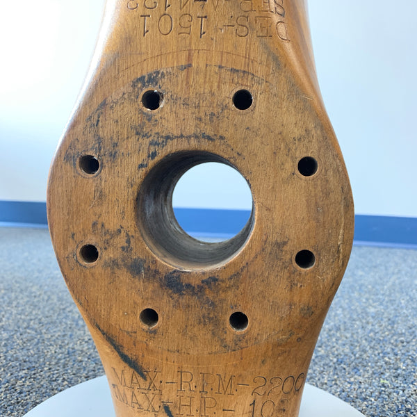 1930's Gardner Half Wooden Airplane Propeller with Base Fairchild 22-C7A Design 1501 ATC 428