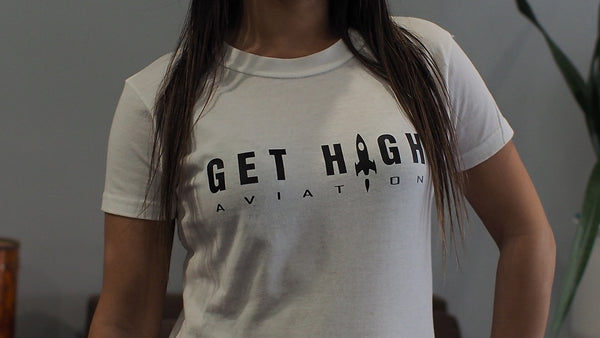 Get High Aviation Mens & Womens Aviator Pilot Flying Monkey Rocket T-Shirt