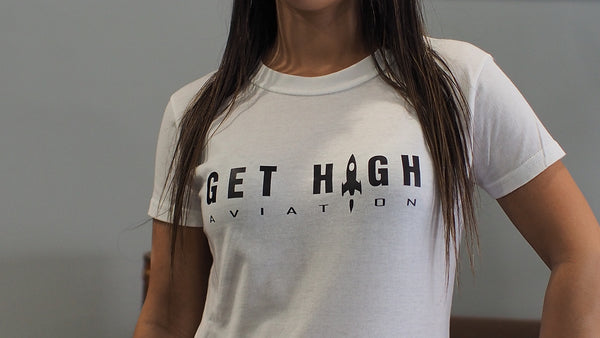 Get High Aviation Mens & Womens Aviator Pilot Flying Monkey Rocket T-Shirt