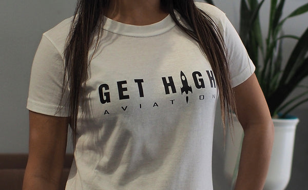 Get High Aviation Mens & Womens Aviator Pilot Flying Monkey Rocket T-Shirt