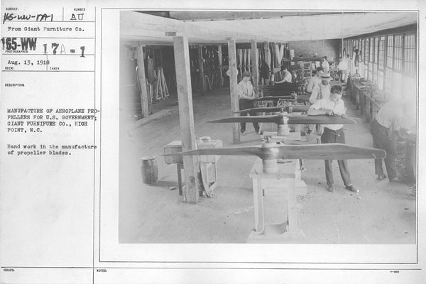 100" Curtiss OX-5 JN-4 Jenny WWI Toothpick Wooden Airplane Propeller by Southern Aircraft Company (High Point, NC)