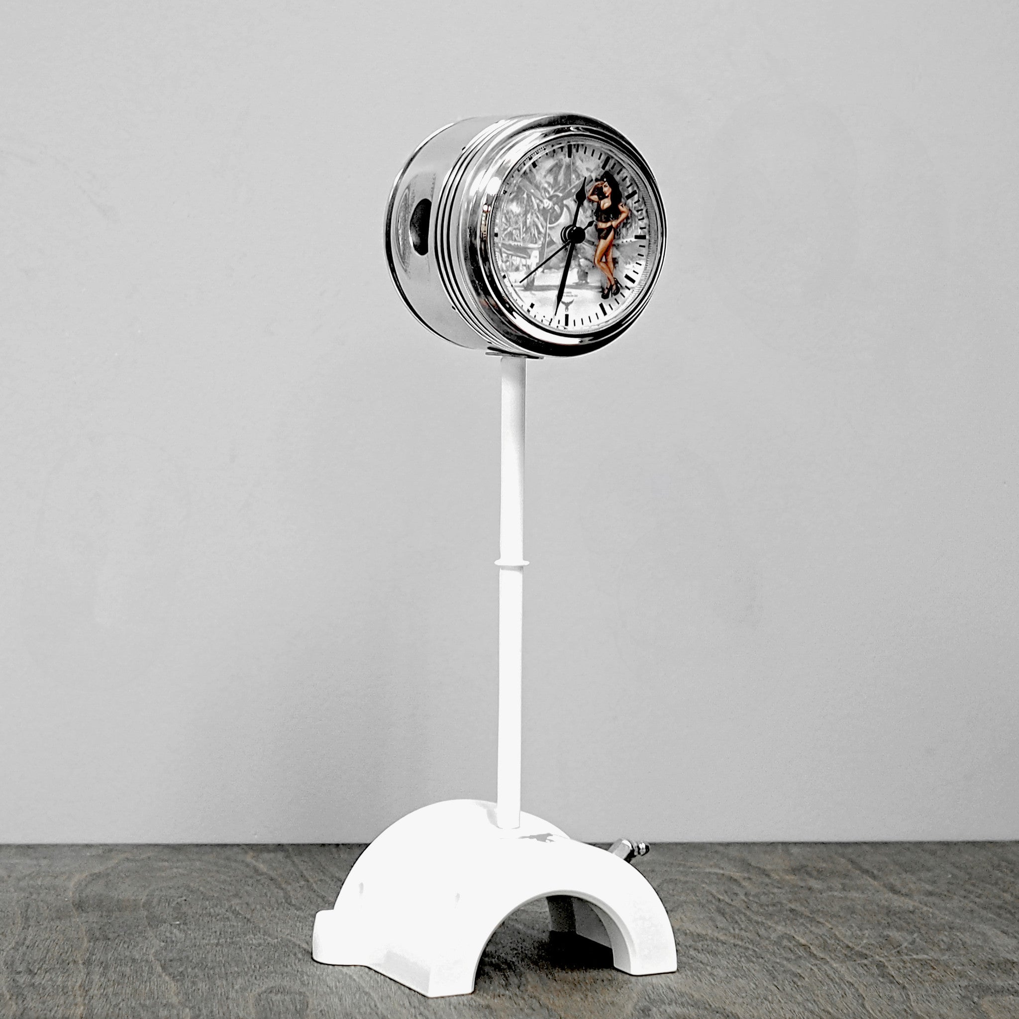 Pinup Clock Face High in Sky Bombshell Pinup Piston Chrome Clock | Aviation Art ...