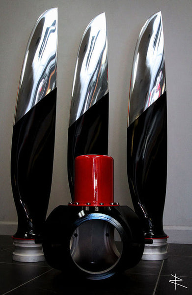 72" BLACK TIGER 3-Bladed Ground-Adjustable Metal Aviation Art Airplane Propeller Display