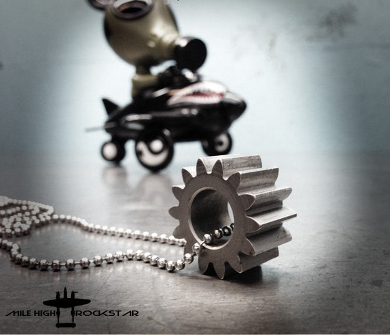The Gear Steampunk Industrial Dog Chain Aviator Necklace