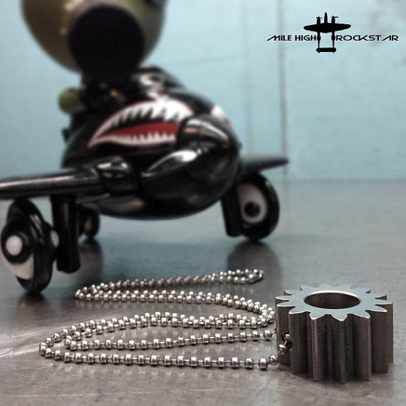 The Gear Steampunk Industrial Dog Chain Aviator Necklace