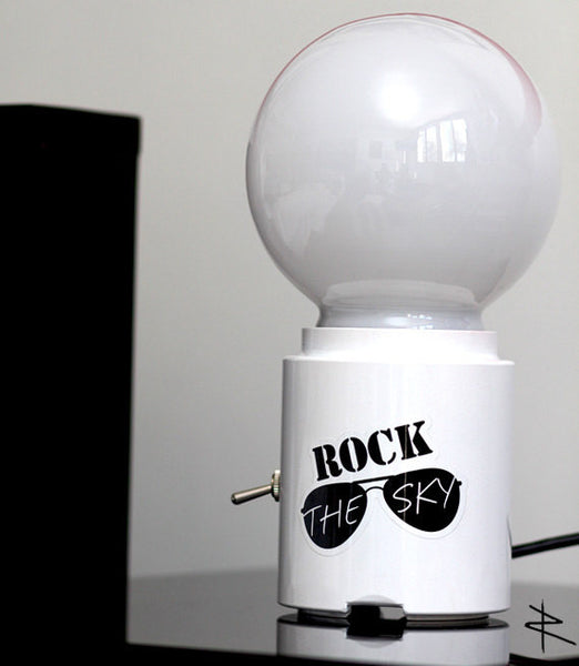Rock the Sky Aviation Modern ART exit Glass Globe NYC Accent Lamp