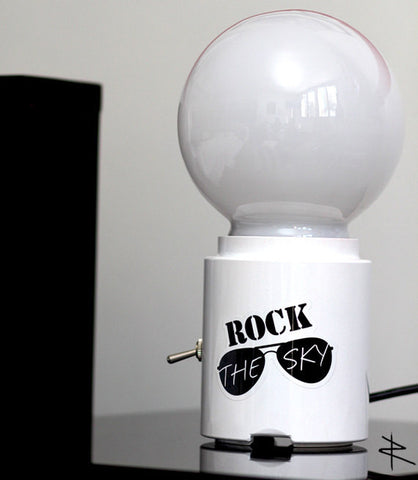 Rock the Sky Aviation Modern ART exit Glass Globe NYC Accent Lamp