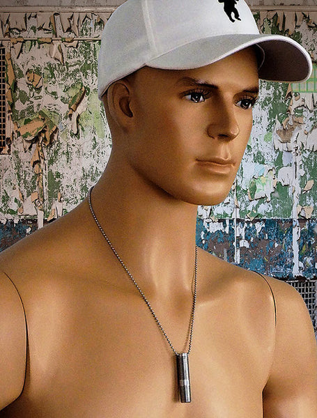 The STUD Mens Mile High Rockstar Chrome Original Aviation Dog Tag Pilot Chain Necklace