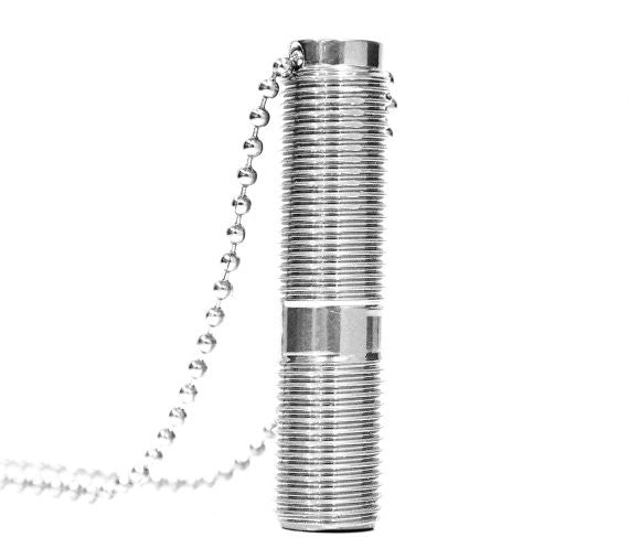 The STUD Mens Mile High Rockstar Chrome Original Aviation Dog Tag Pilot Chain Necklace