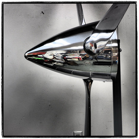 74" SILVER DRAGON 3-Bladed Mirror Polished Chrome Metal Aviation Art Industrial Airplane Propeller