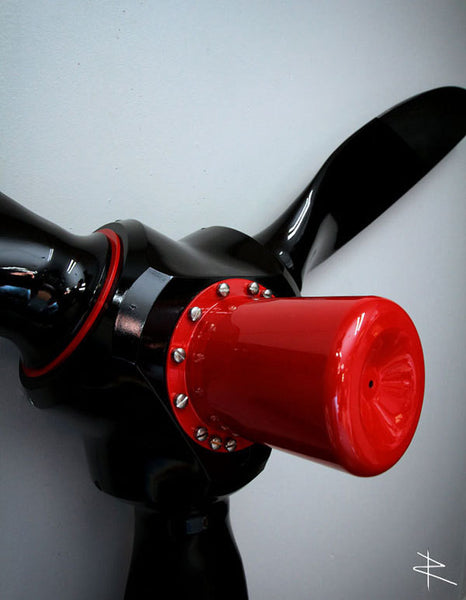 72" BLACK TIGER 3-Bladed Ground-Adjustable Metal Aviation Art Airplane Propeller Display