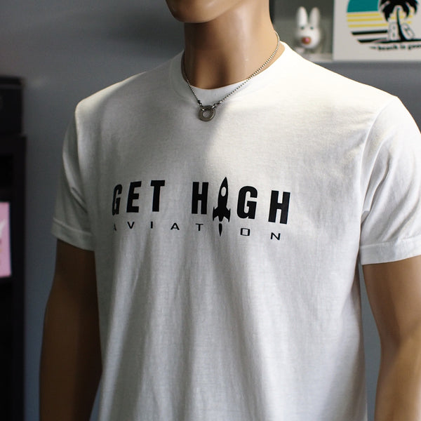 Get High Aviation Mens & Womens Aviator Pilot Flying Monkey Rocket T-Shirt