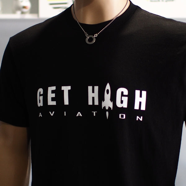 Get High Aviation Mens & Womens Aviator Pilot Flying Monkey Rocket T-Shirt