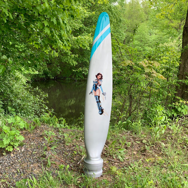 Outer Space Galaxy Babe Stellaratrix Rocket Jetpack Custom Pinup Girl Airplane Propeller Blade Sculpture