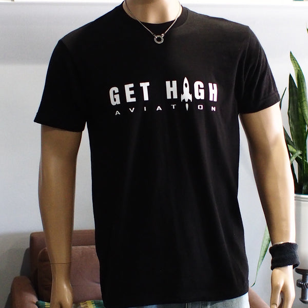 Get High Aviation Mens & Womens Aviator Pilot Flying Monkey Rocket T-Shirt