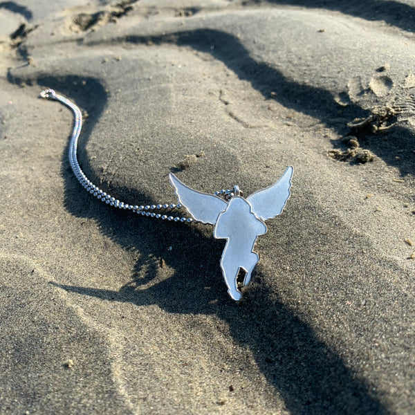 Flying Monkey Chrome Plated Ball Chain Mile High Rockstar Necklace