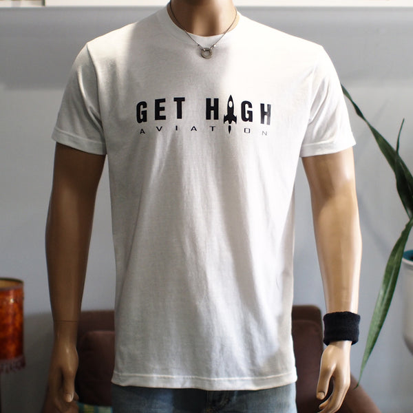 Get High Aviation Mens & Womens Aviator Pilot Flying Monkey Rocket T-Shirt