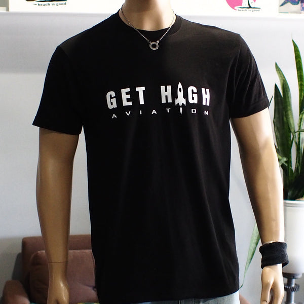 Get High Aviation Mens & Womens Aviator Pilot Flying Monkey Rocket T-Shirt