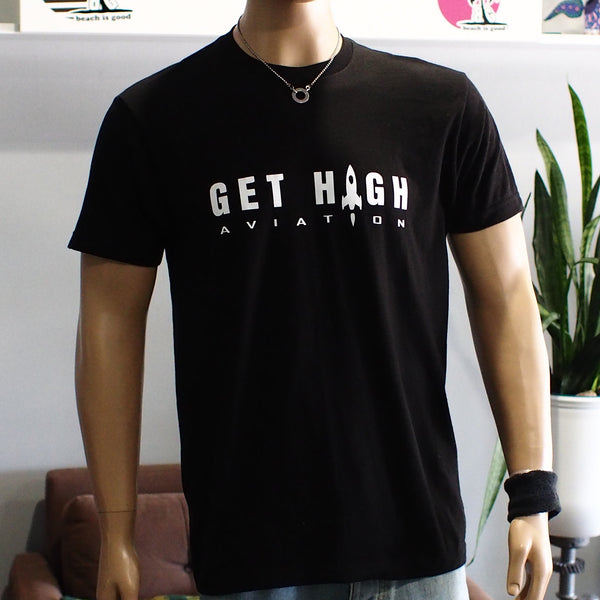 Get High Aviation Mens & Womens Aviator Pilot Flying Monkey Rocket T-Shirt