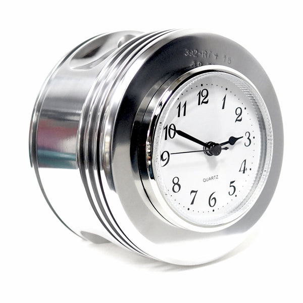 J-Cobs WWII Boeing Stearman Warbird Radial Engine Piston Mirror Polished Desk Clock