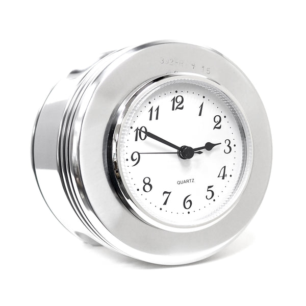 J-Cobs WWII Boeing Stearman Warbird Radial Engine Piston Mirror Polished Desk Clock