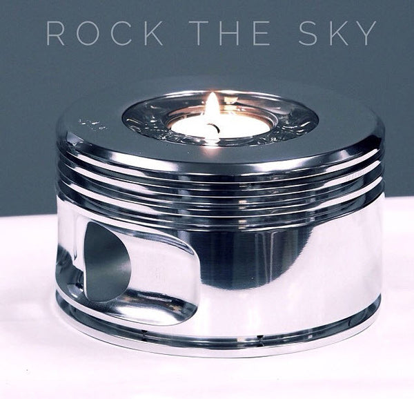 the KATE Jacobs WWII Radial Engine Piston Mirror Polished Tea Light Candle Holder