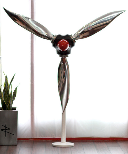 American Ninja 3-Bladed Ground-Adjustable Polished Metal Aviation Art Airplane Propeller