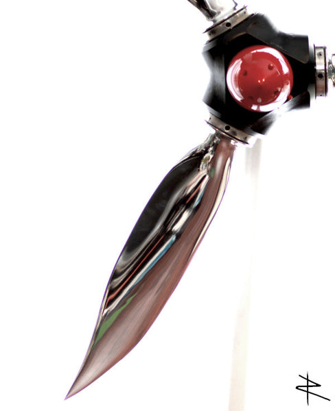American Ninja 3-Bladed Ground-Adjustable Polished Metal Aviation Art Airplane Propeller