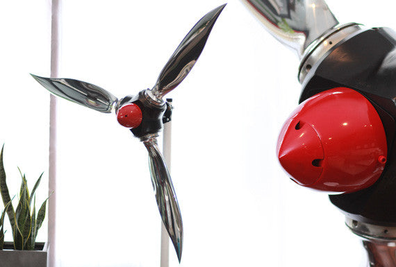 American Ninja 3-Bladed Ground-Adjustable Polished Metal Aviation Art Airplane Propeller