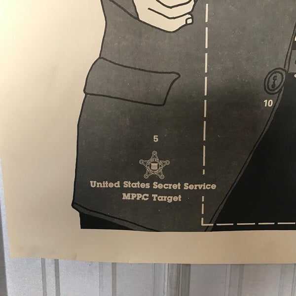 NOS Shooting Range 1970's Secret Service MPPC James Bond Police Revolver Vintage Target