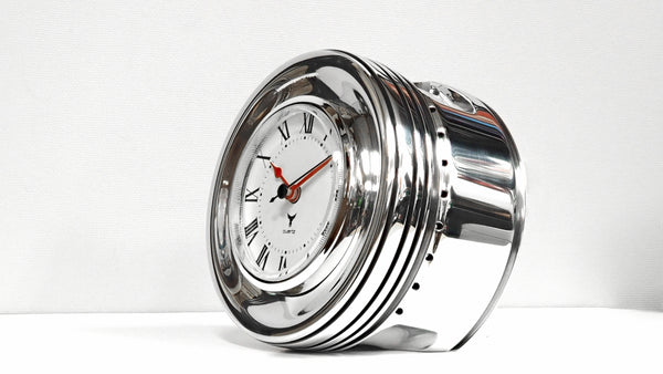 P51 MUSTANG Polished Rolls Royce Packard V1650 Merlin WWII Warbird Airplane Engine Piston Desk Clock