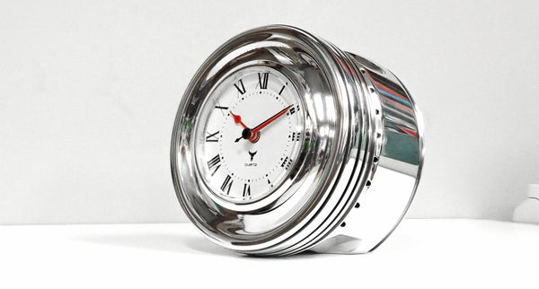 P51 MUSTANG Polished Rolls Royce Packard V1650 Merlin WWII Warbird Airplane Engine Piston Desk Clock