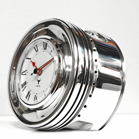 P51 MUSTANG Polished Rolls Royce Packard V1650 Merlin WWII Warbird Airplane Engine Piston Desk Clock