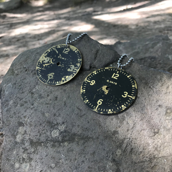 P-51 Mustang WWII Warbird Airplane 8-Day Clock Cockpit Instrument Panel US Army Dog Chain Necklace - Original from World War II