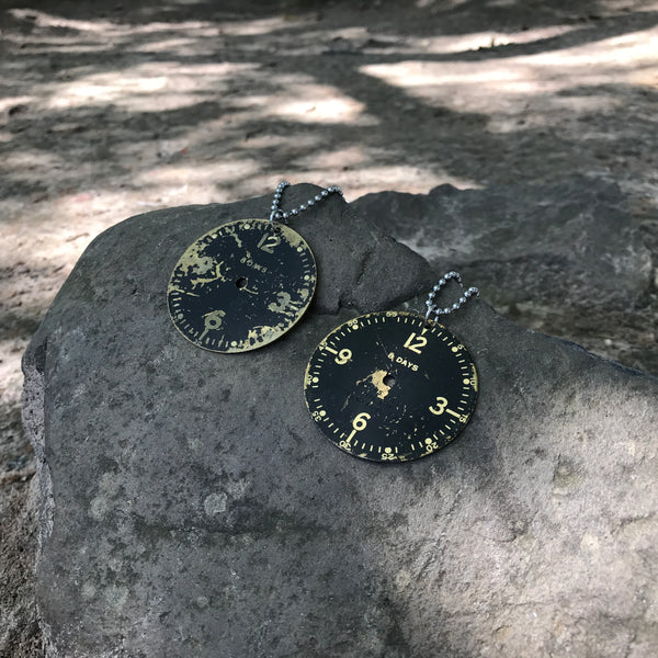 P-51 Mustang WWII Warbird Airplane 8-Day Clock Cockpit Instrument Panel US Army Dog Chain Necklace - Original from World War II