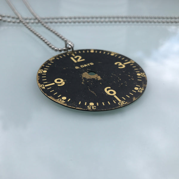 P-51 Mustang WWII Warbird Airplane 8-Day Clock Cockpit Instrument Panel US Army Dog Chain Necklace - Original from World War II