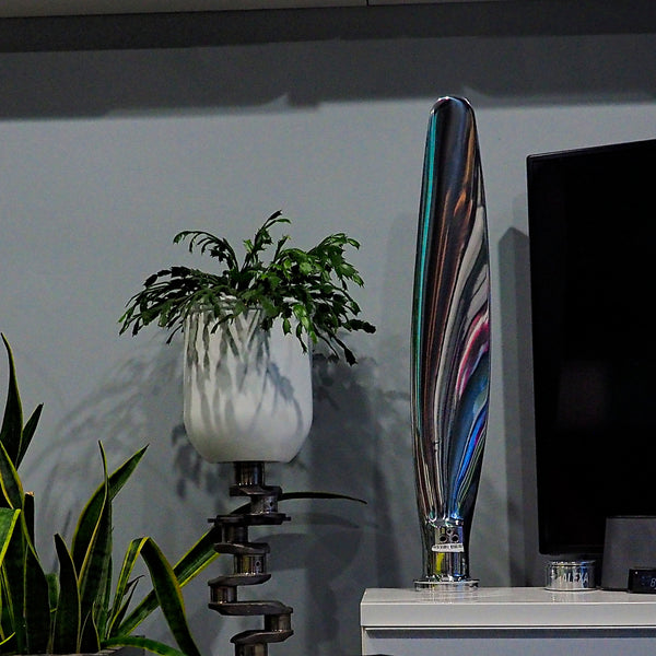 the Piggy High Polished Airplane Propeller Blade Display Sculpture