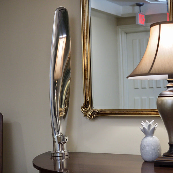 the Piggy High Polished Airplane Propeller Blade Display Sculpture