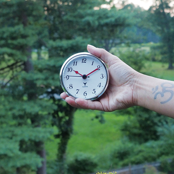 3 1/2" (90mm) Red Arms Arabic | Roman Numerals quartz Flying Monkey Fit-Up Insert Clock