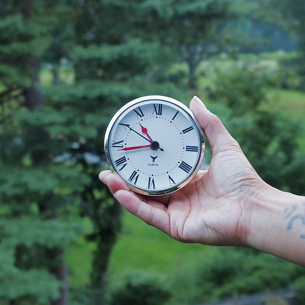 3 1/2" (90mm) Red Arms Arabic | Roman Numerals quartz Flying Monkey Fit-Up Insert Clock
