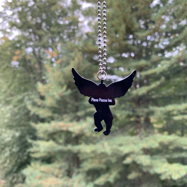 Flying Monkey Red & Black Glitter Ball Chain Mile High Rockstar Necklace