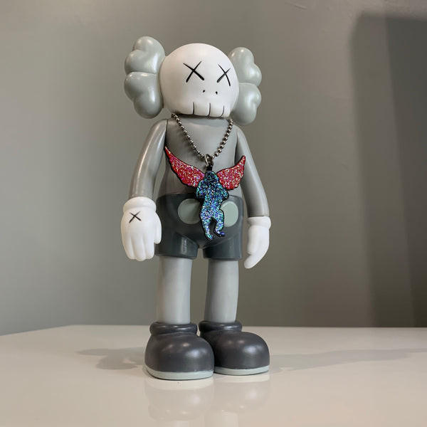 Flying Monkey Red & Black Glitter Ball Chain Mile High Rockstar Necklace